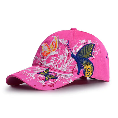 Baseball Cap Women Embroidered Flower Baseball Hat Spring Summer