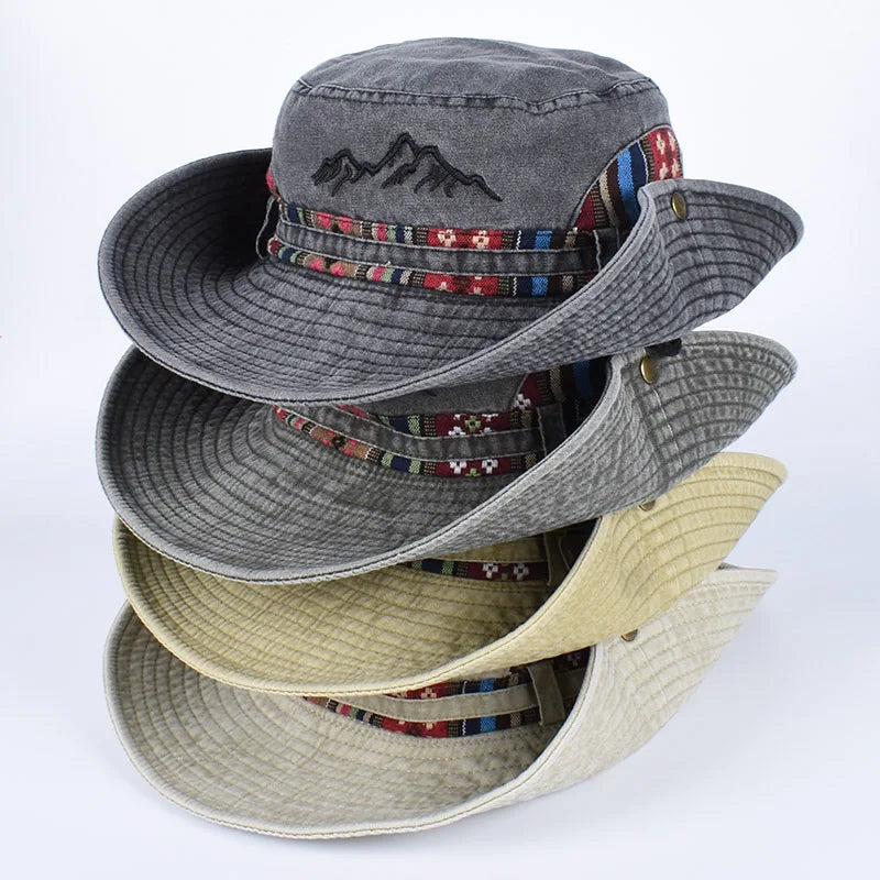 Summer Panama Bucket Hat Men Women 2026 Embroidered Bob Cap
