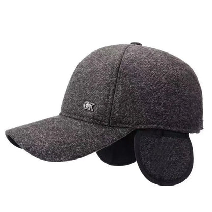 Thickened Warm Winter Hat Color Block Earflap Baseball Cap Ear Protection Adjustable Outdoor Casual Cap