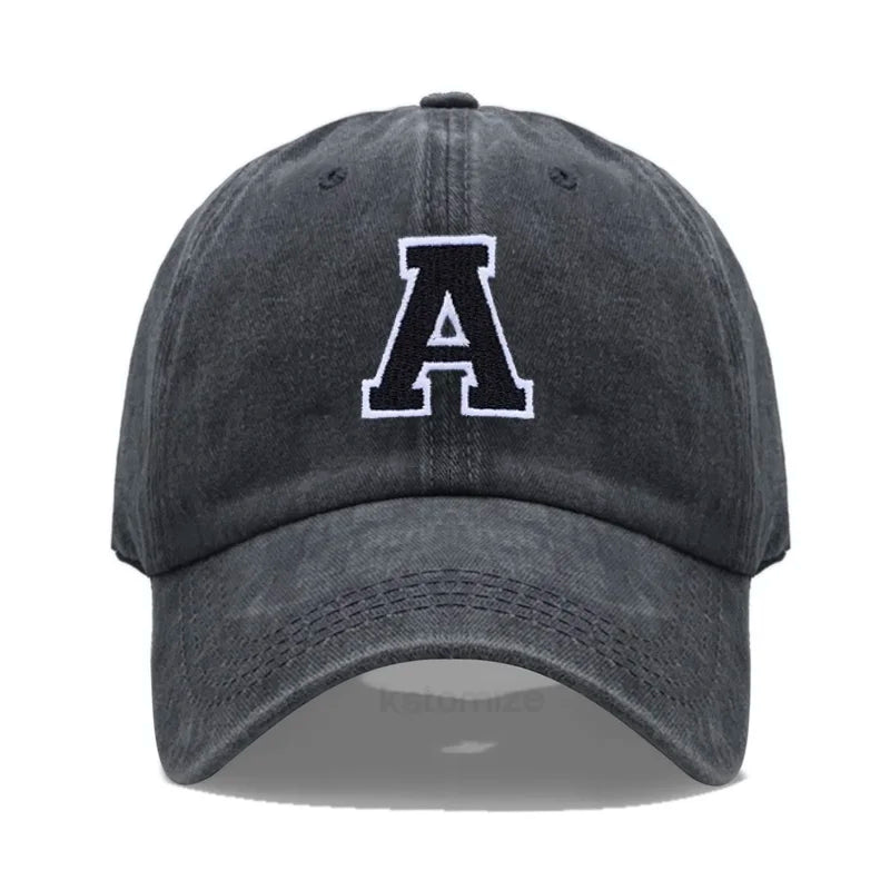 Initial Letter A-Z Embroider Baseball Cap