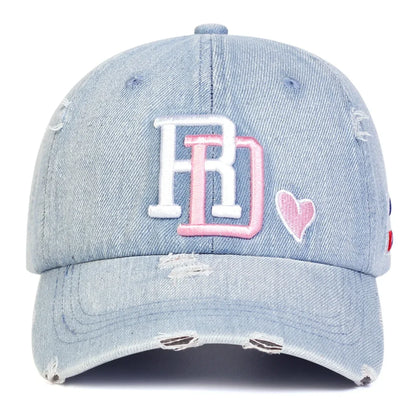 Unisex SD Letter Embroidery Hole Cowboy Baseball Caps