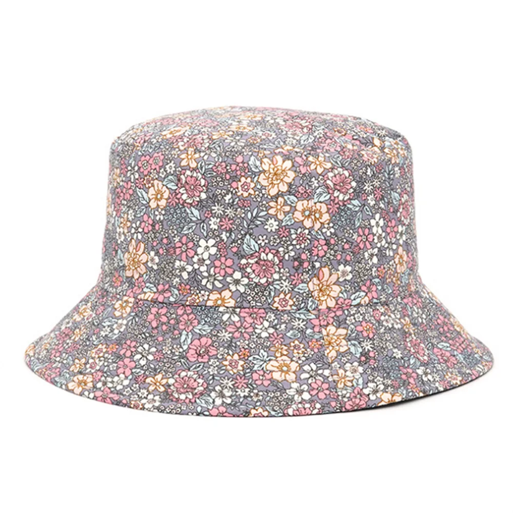 Spring Summer Small Floral Print Bucket Hat