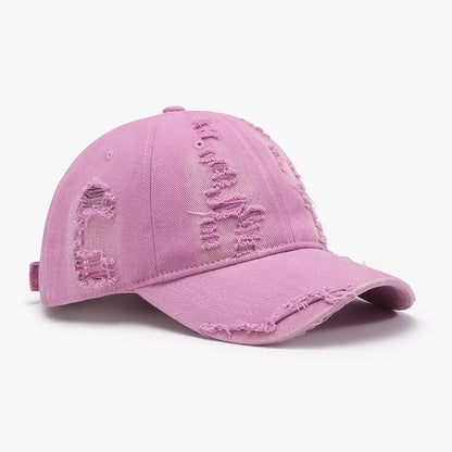 Ripped Soft-Top Panel Color-Block Personalized Washed Men's Baseball Cap