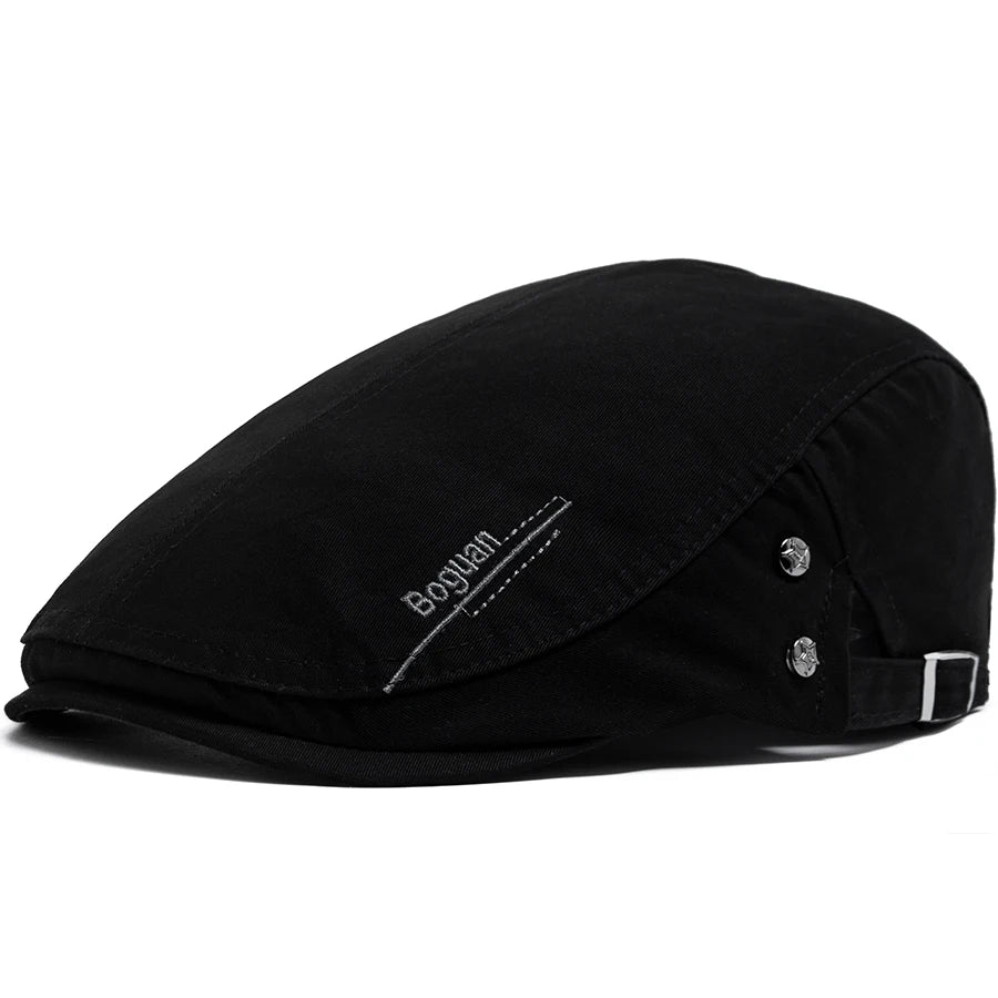 Fashion Men's Beret Button Embroidery Cotton Vintage Berets Outdoor