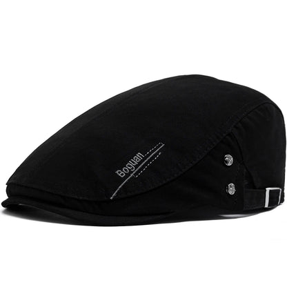Fashion Men's Beret Button Embroidery Cotton Vintage Berets Outdoor