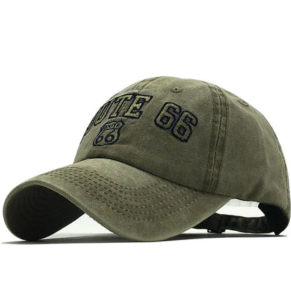 Summer New Pure Cotton Distressed Washed Baseball Cap Highway Embroidered Duckbill Cap Sunshade Hat