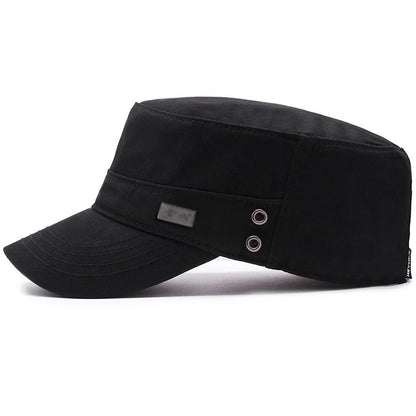 Four Seasons Flat Top Hat Men Simple Cotton Peaked Hat