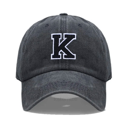 Initial Letter A-Z Embroider Baseball Cap