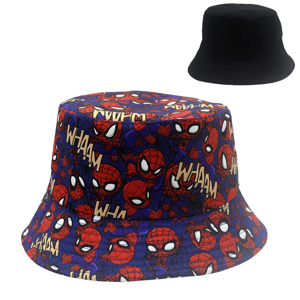 Cartoon Spider-Man Print Fisherman Hat