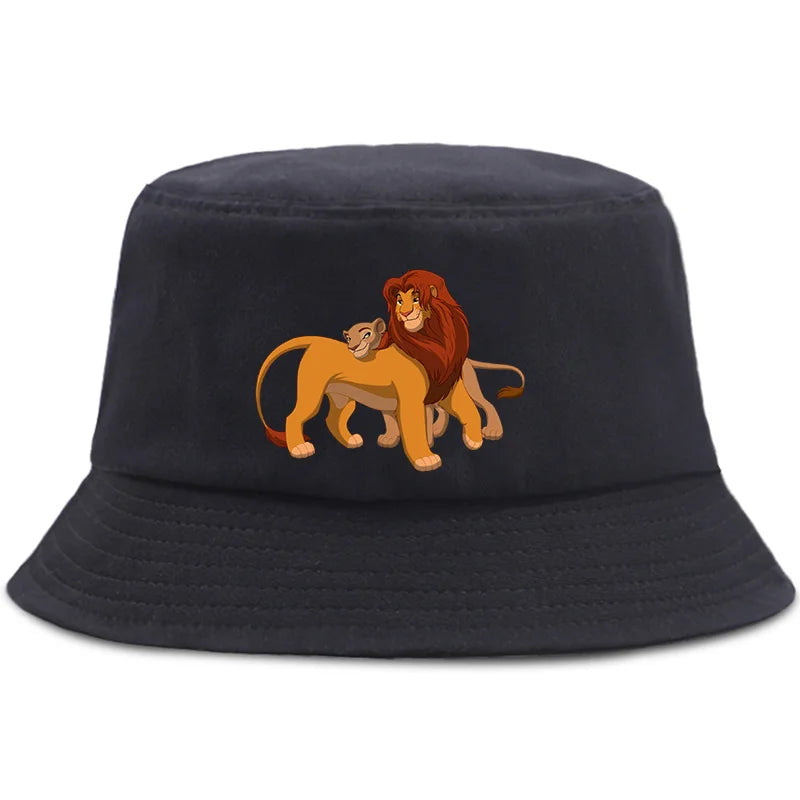 Anime The Lion King Printed Fisherman Hat Cute Cartoon Bucket Hats Autumn Summer