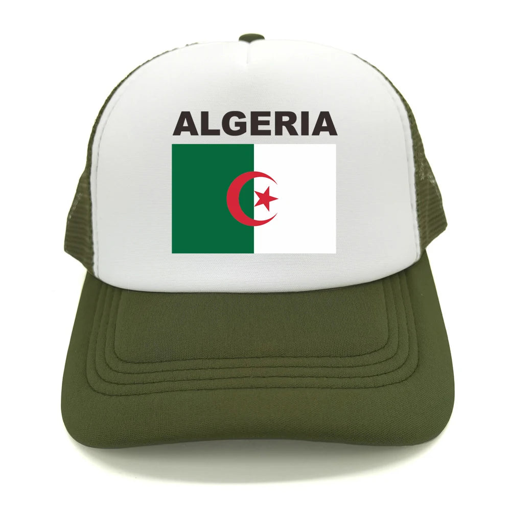 Cool Algeria Trucker Cap Men Algeria Flag Hat Baseball Cap