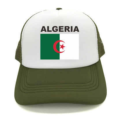 Cool Algeria Trucker Cap Men Algeria Flag Hat Baseball Cap