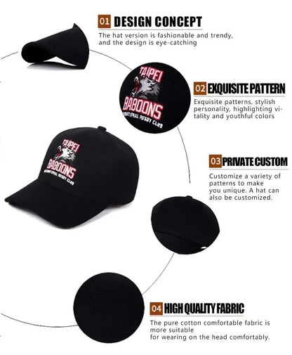 Omaha Beach Party Themed Design Print Sandwich Baseball Cap Men Hip Hop Bucket Hat Summer Sun Dad Hats