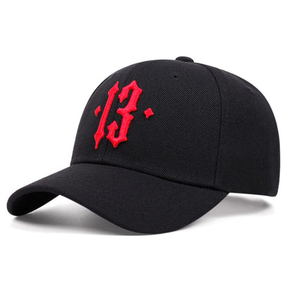 13 Number Embroidery Baseball Cap For Men Cotton Hat