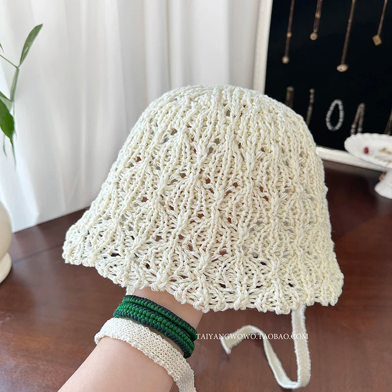 Hand Knitted Summer Sun Protection Hat Women's
