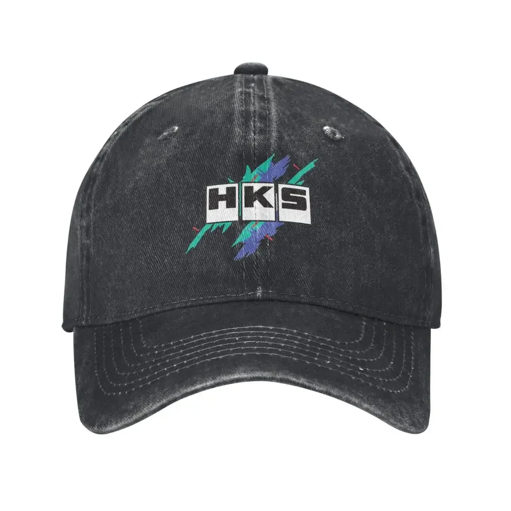 HKS Race Baseball Cap Vintage Distressed  R32 GT-R Headwear Men Women