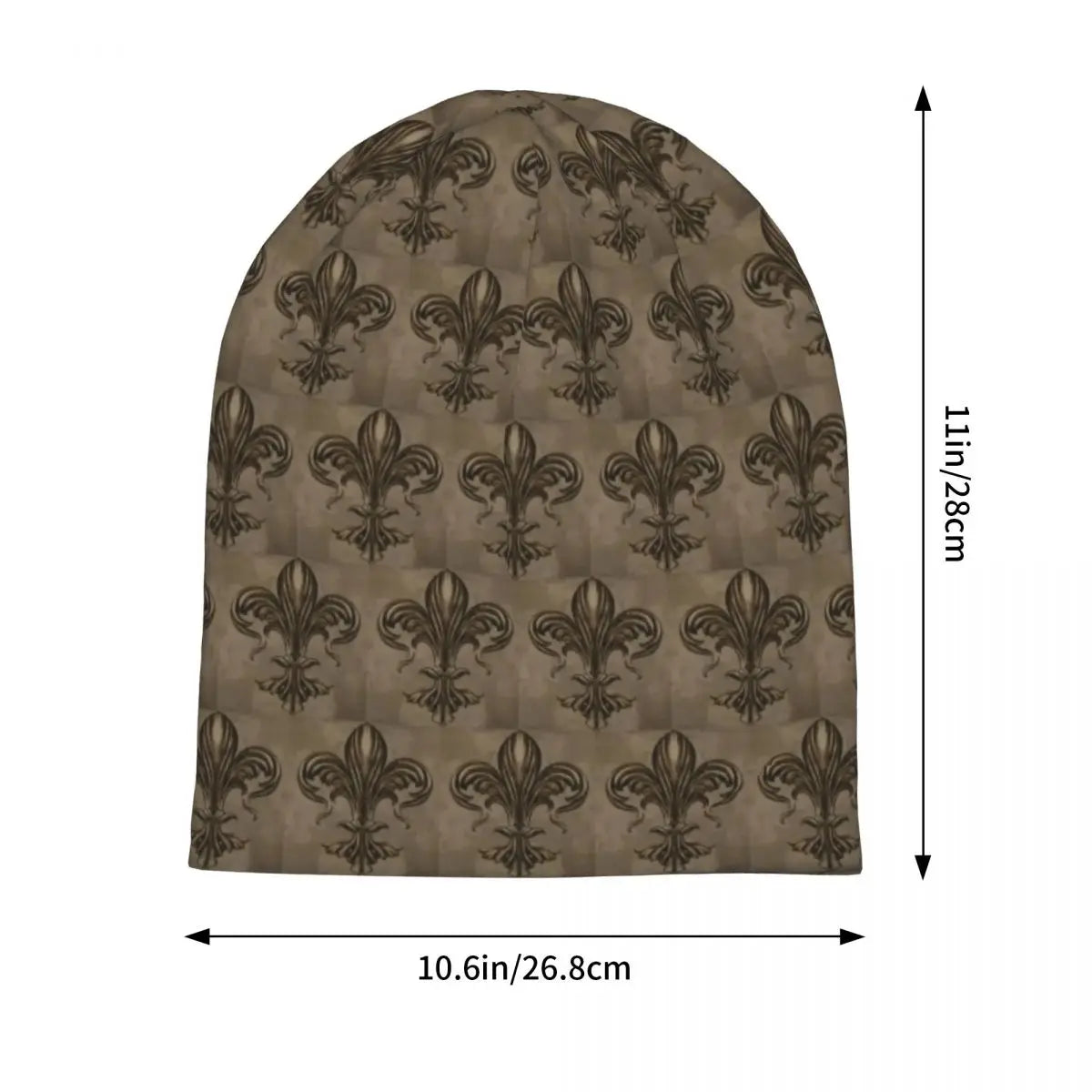 Vintage Fleur De Lis Lily Men Women Adult Beanies Caps