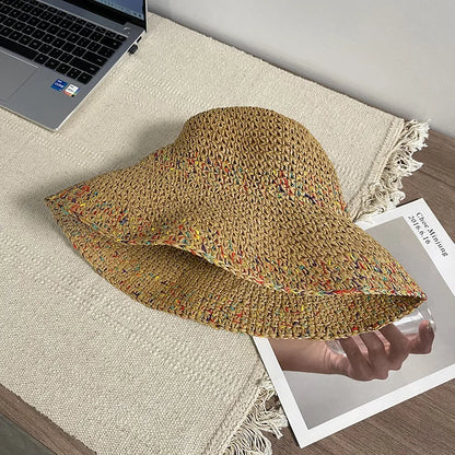 Women Straw Hat Showing Face Small Bucket Hat