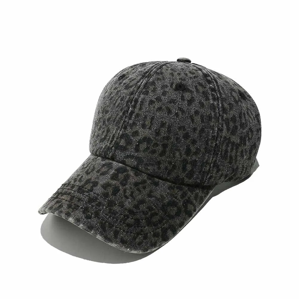 Leopard Baseball Caps Women Washed Vintage Street Spring Summer
