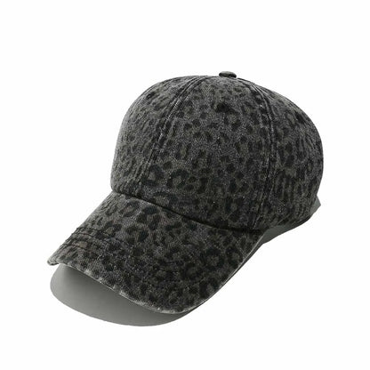 Leopard Baseball Caps Women Washed Vintage Street Spring Summer