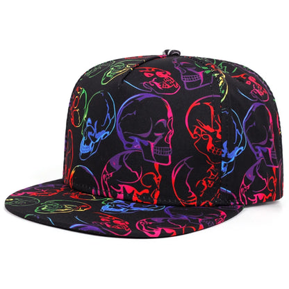 Skeleton Flat Edge Hat Street Dance HipHop Hat Cycling