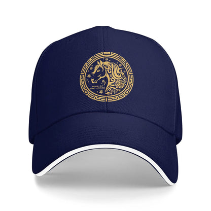 Chinese New Lunar Year 2026 Year Of Fire Horse Animal Baseball Cap Unisex Print Hip Hop Hats