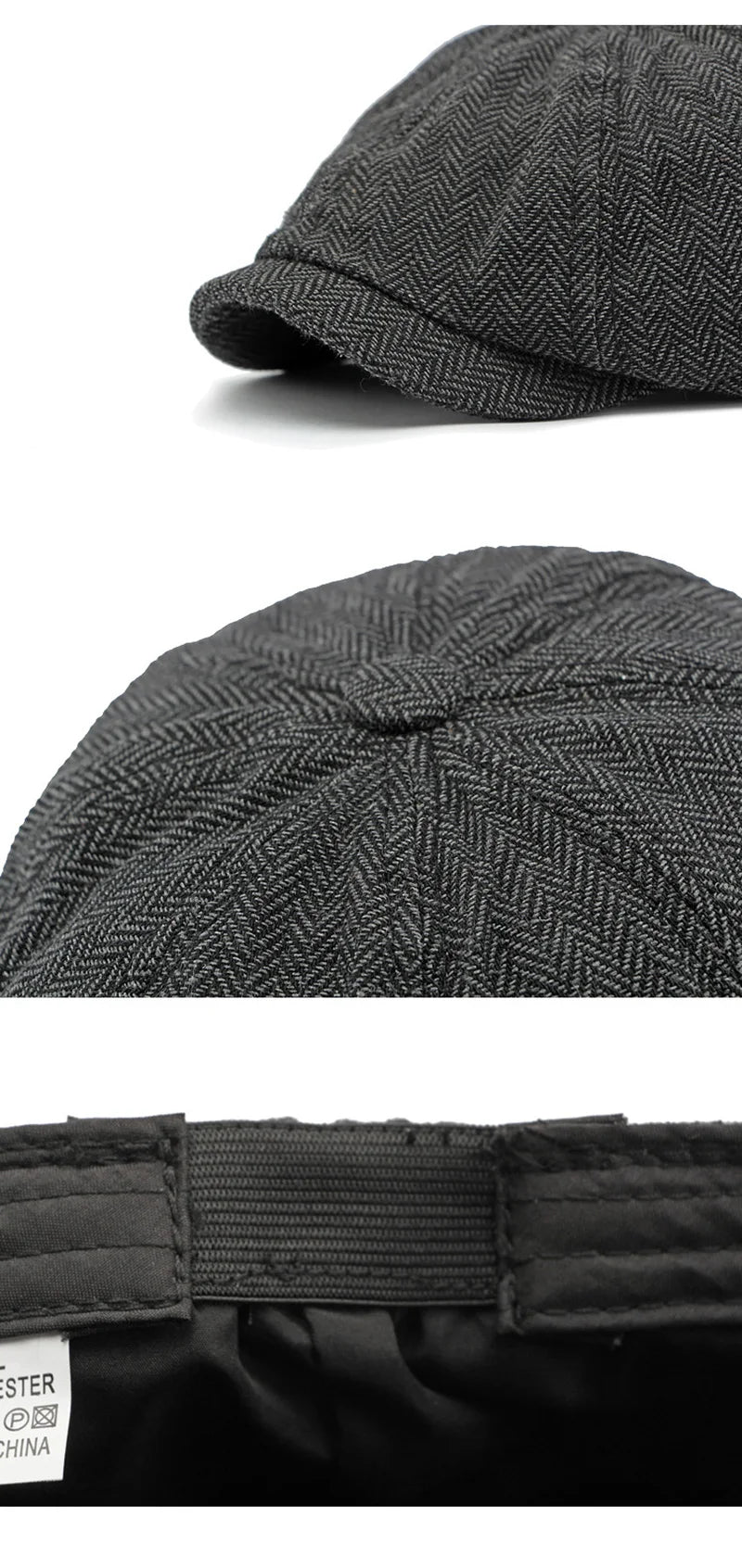 Twill Flat Cap For Men Women Herringbone Newsboy Caps British Style Octagonal Hat