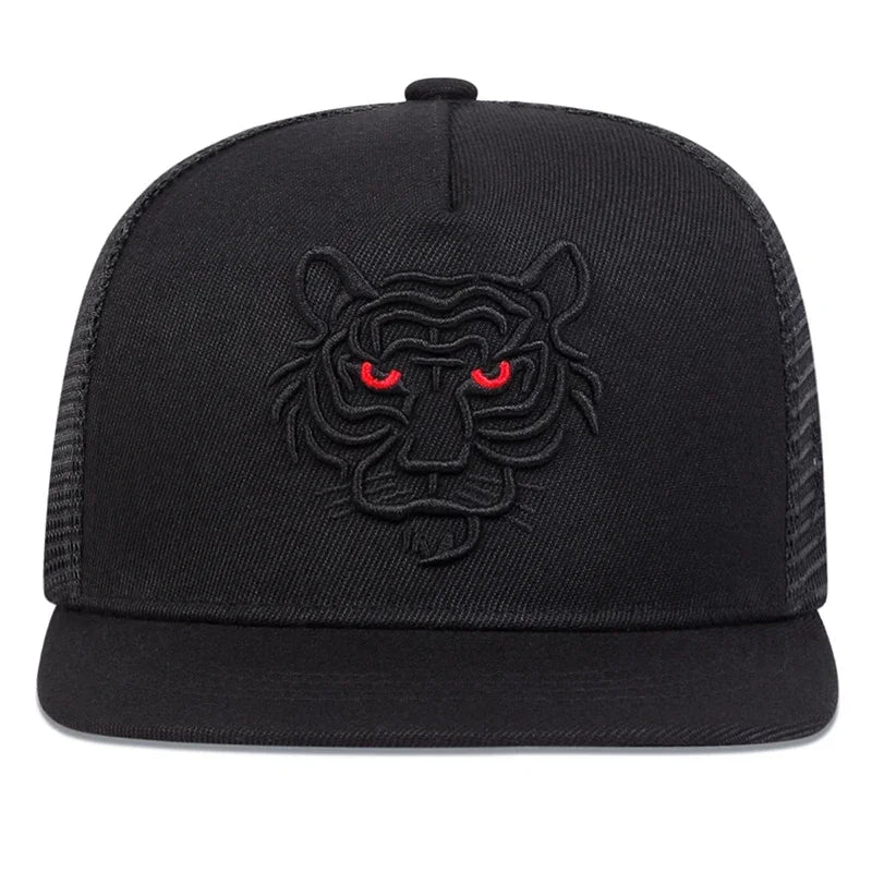 Unisex Tiger Embroidery Baseball Net Hats Spring Summer