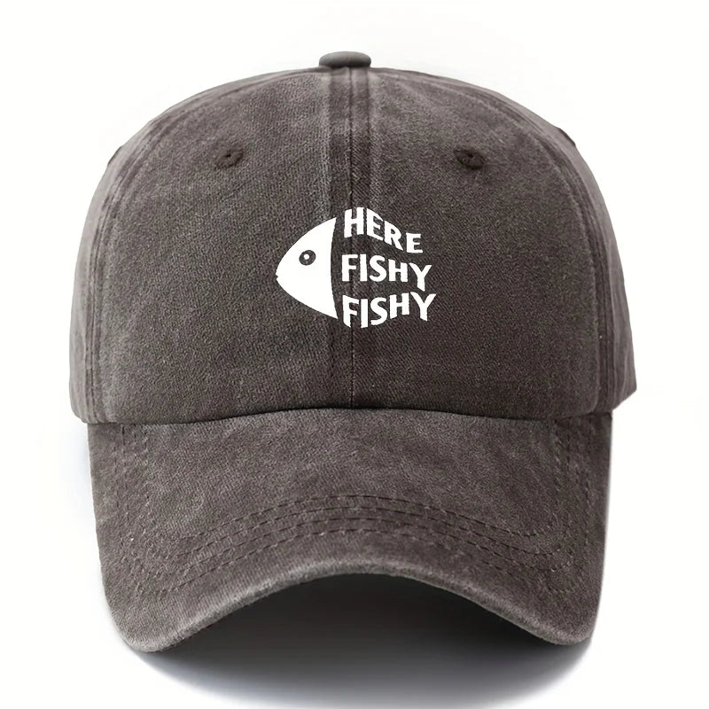 Men's and Women's Printed Fish Head Baseball Caps
