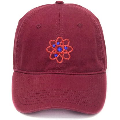 Men's Baseball Cap Atom Science Embroidery Hat Cotton Embroidered Casual Baseball Caps