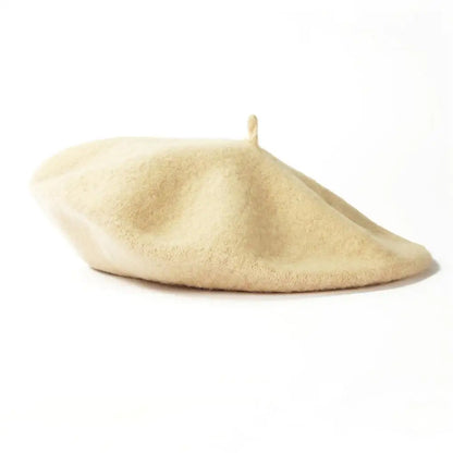 Multi-Color Wool Thick Berets Winter Autumn Artist French Retro Plain Painter Hat