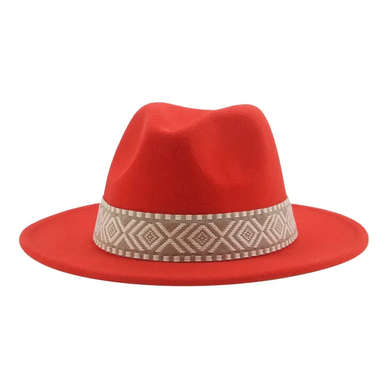 Panama Hat Western Cowboy Hats For Women Solid Big Brim Casual Fedoras Men Women