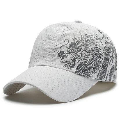 Style Dragon Print Baseball Cap Quick-Dry Outdoor Sun Hat