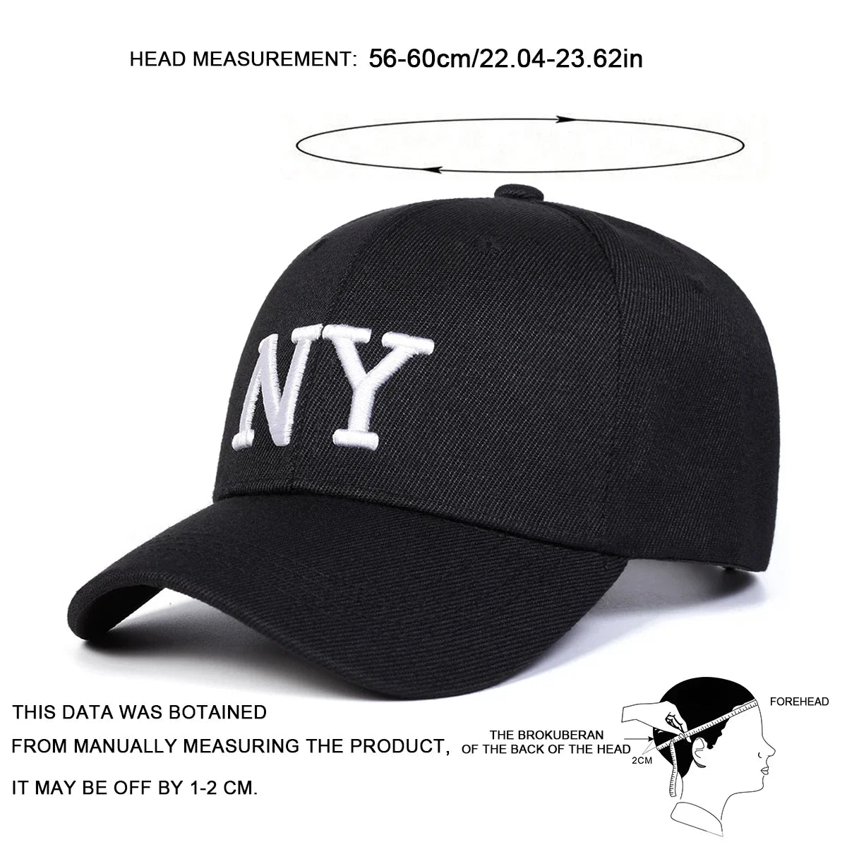 Unisex NY Letter Embroidery Baseball Caps Spring Autumn