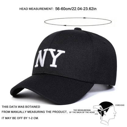 Unisex NY Letter Embroidery Baseball Caps Spring Autumn