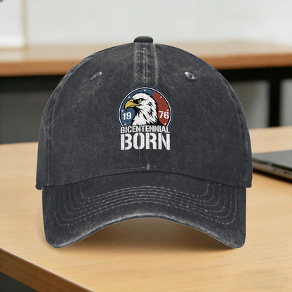 Bicentennial Babe 50th Birthday Women Vintage 1976 Flag Casual Baseball Cap