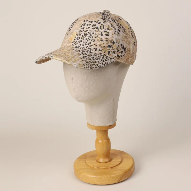 New High-Quality Retro Leopard Print Baseball Caps Women