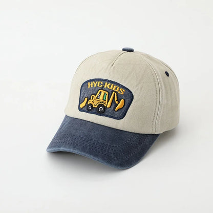 Fashion Letter Children Baseball Hat Solid Color Baby Peaked Cap