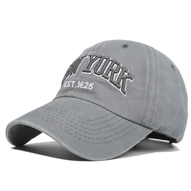 New York Washed Cotton Cap For Men Women