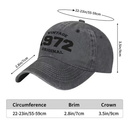 1972 Vintage Digital Print Washed Baseball Cap