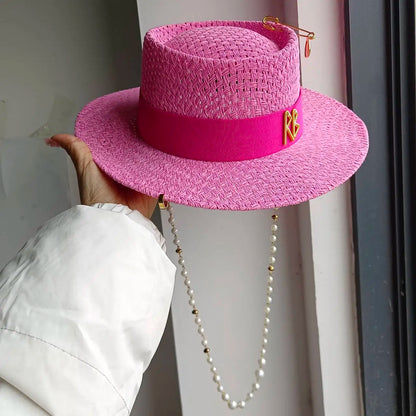 Flat Top Sun Hat 2026 Delicate Weaving Straw Hat Summer Straw Hat
