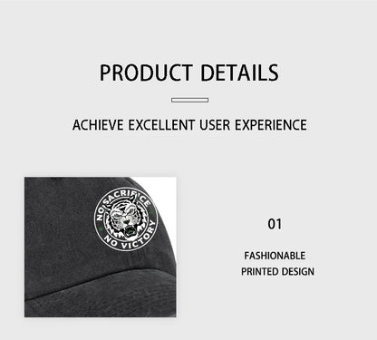 Tiger Logo Washed Baseball Cap Soft Comfortable Lightweight Breathable Adjustable Trendy Fashion Unisex