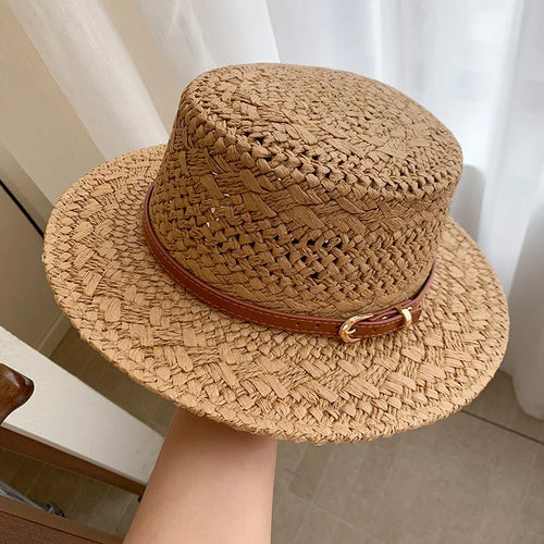 Women's Retro Flat Topped Straw Hat