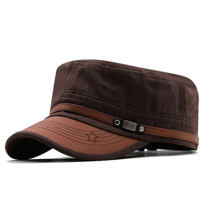 Casual Cadet Hat Man Flat Top Caps Fashion Cotton Visor Hats