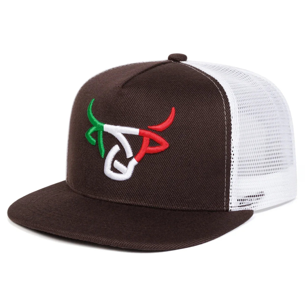 Unisex Ox Head Embroidery Hip-hop Net Hats Spring and Summer