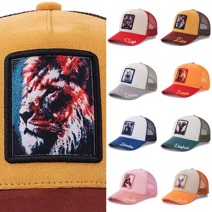 Unisex Lion Pattern Patch Suede Hat Spring Summer Baseball Cap For Men Women ﻿