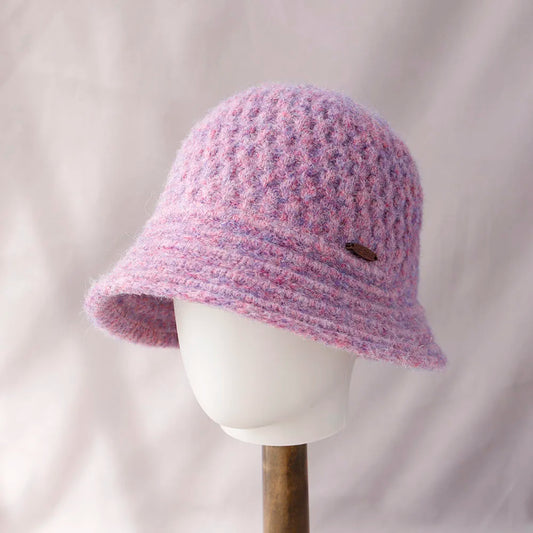 2025 Knitted Bucket Hat Fashion Color Block Women's Hip Hop Cap
