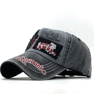 Summer New Pure Cotton Distressed Washed Baseball Cap Highway Embroidered Duckbill Cap Sunshade Hat