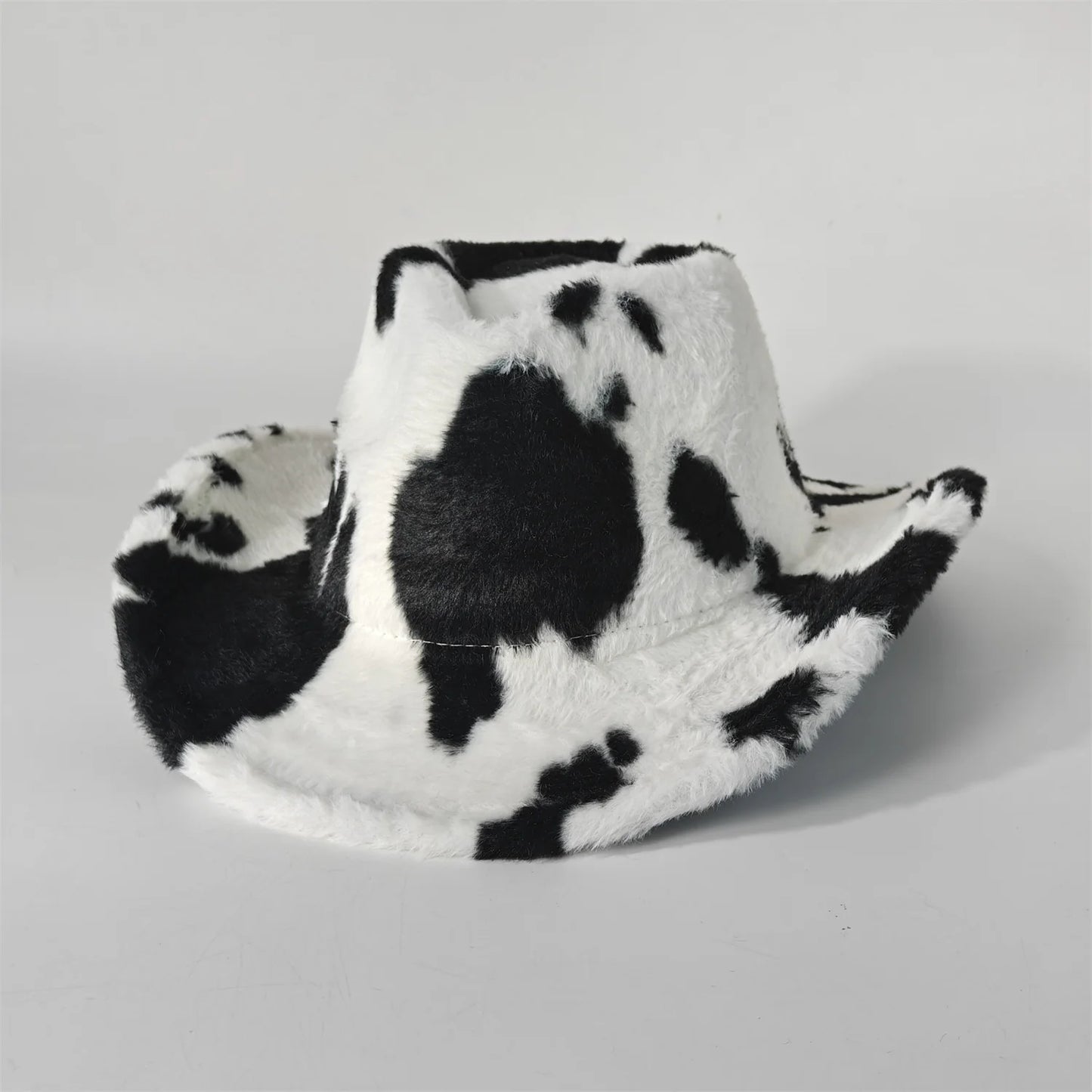 Leopard Print Rabbit Fur Cowboy Hat 7.5cm Western Cowboy Fedora