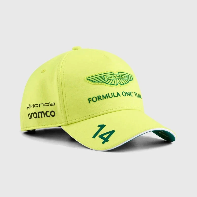 Aston Martin Motorsport Man Racing Hat Fernando Alonso Signature Print Baseball Cap
